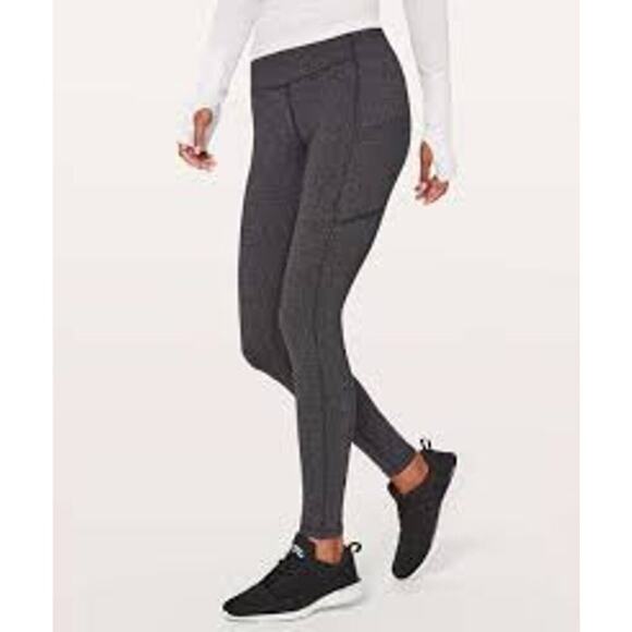 Lululemon Speed Up Tight *28" Power Luxtreme Variegated Knit Black Heathered 4 - Picture 1 of 12